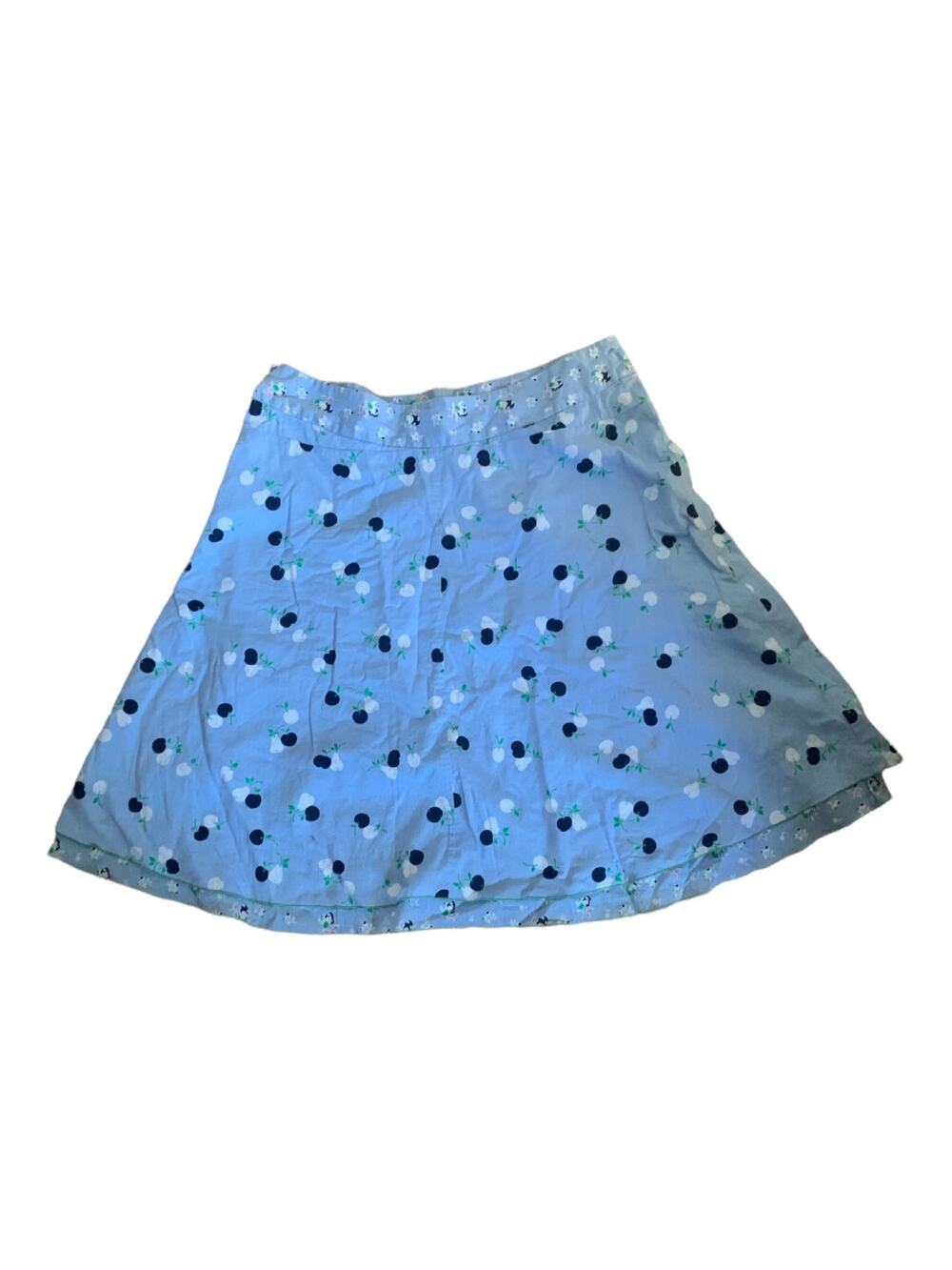 American eagle size 6 small y2k 90s blue cherry skirt midi retro pinup